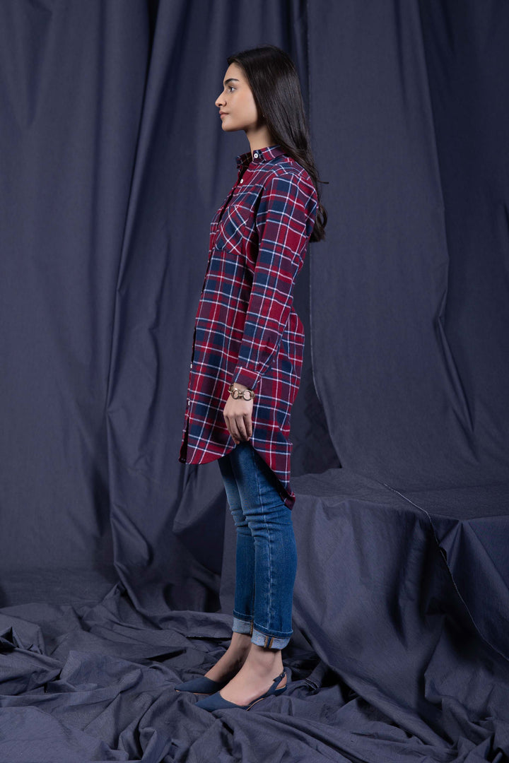 Sapphire Flannel Check Shirt Cotton