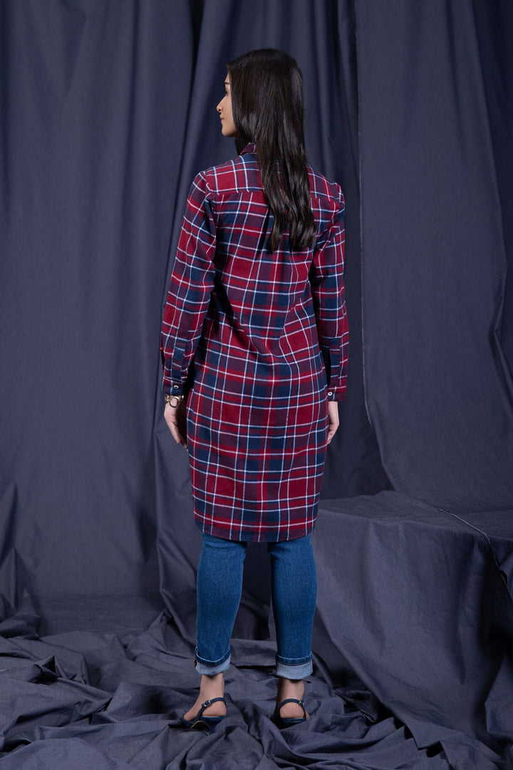 Sapphire Flannel Check Shirt Cotton