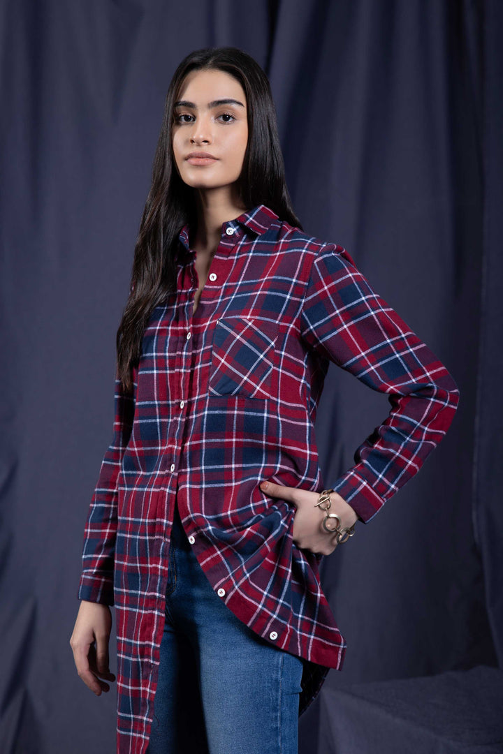 Sapphire Flannel Check Shirt Cotton