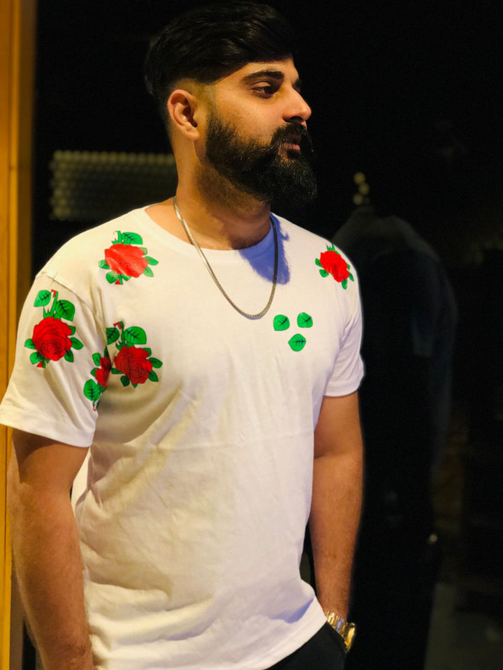 Flowers Printed Tee (D2) - White