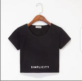 Wf Store- SIMPLICITY Printed CropTee  Black
