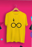 Wf Store- Potter Glasses Printed Half Sleeves Tee  Yellow