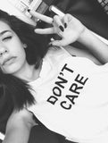 Wf Store- DON’T CARE Printed Half Sleeves Tee  White