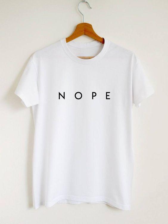 Wf Store- NOPE Printed Half Sleeves Tee  White