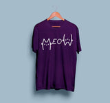 Wf Store- MEOW Printed Half Sleeves Tee - Purple