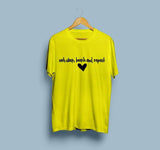 Wf Store- eat sleep beach and repeat Printed Half Sleeves Tee - Yellow