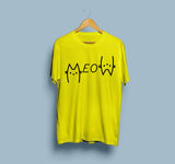 Wf Store- MEOW Printed Half Sleeves Tee - Yellow