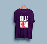 Wf Store- BELLA CIAO Printed Half Sleeves Tee - Purple