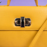 Shein- Twist Lock Flap Square Bag-Yellow