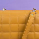 Shein- Quilted Handbag Details-Yellow