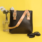 Shein- Satchel Bag With Stitching- Light Brown Strap