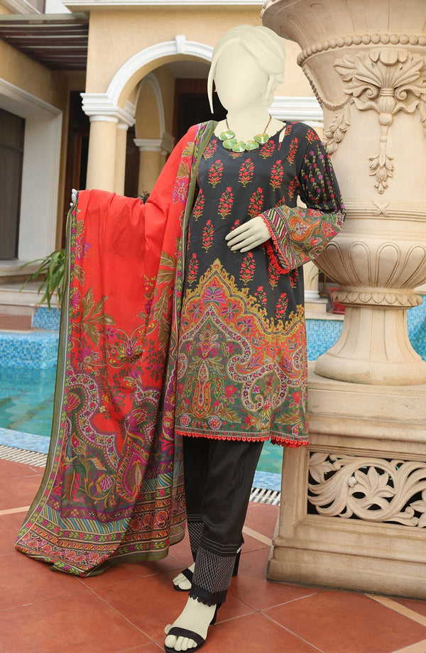 Summer'22 Orhni Basic Digital Printed Lawn 3Pc Unstitched