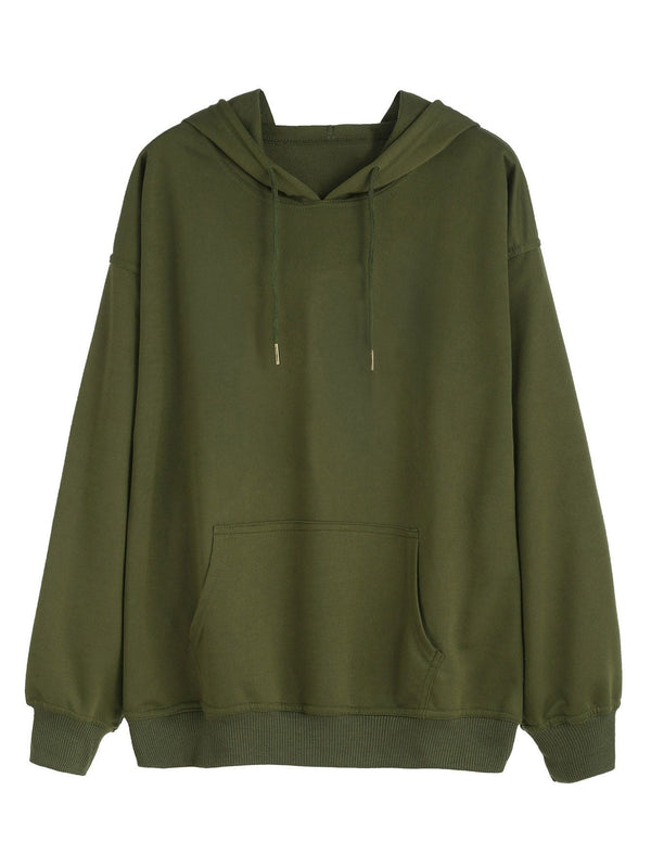 Wf Store-Plain Olive Green Hoodie For Unisex