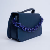 Shein- Square Geometric Blue Crossbody Bag