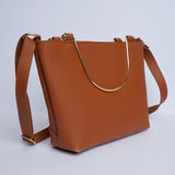 Shein- Tote Bag with Metal Handle Brown