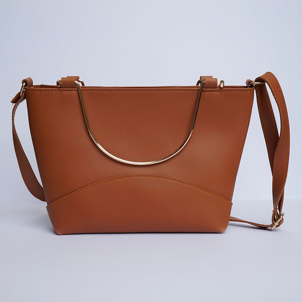 Shein- Tote Bag with Metal Handle Brown