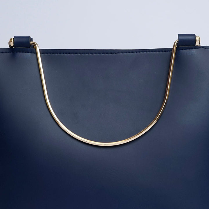 Shein- Tote Bag with Metal Handle Blue