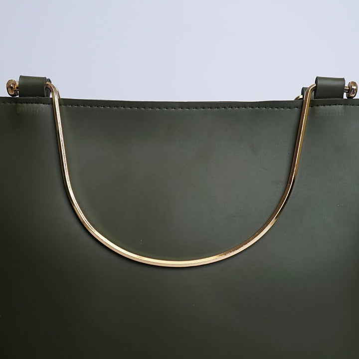 Shein- Tote Bag with Metal Handle  Green