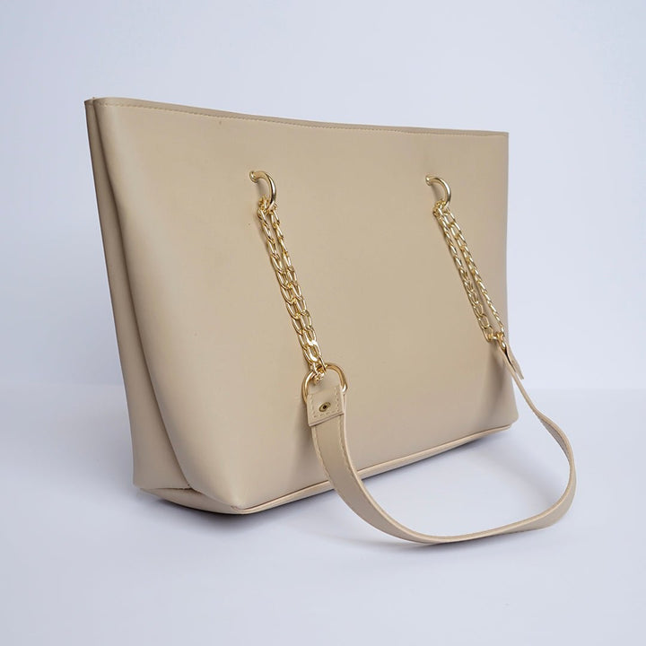 Shein- Tote Bag with Chain Handle Beige