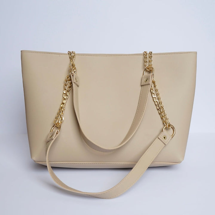 Shein- Tote Bag with Chain Handle Beige