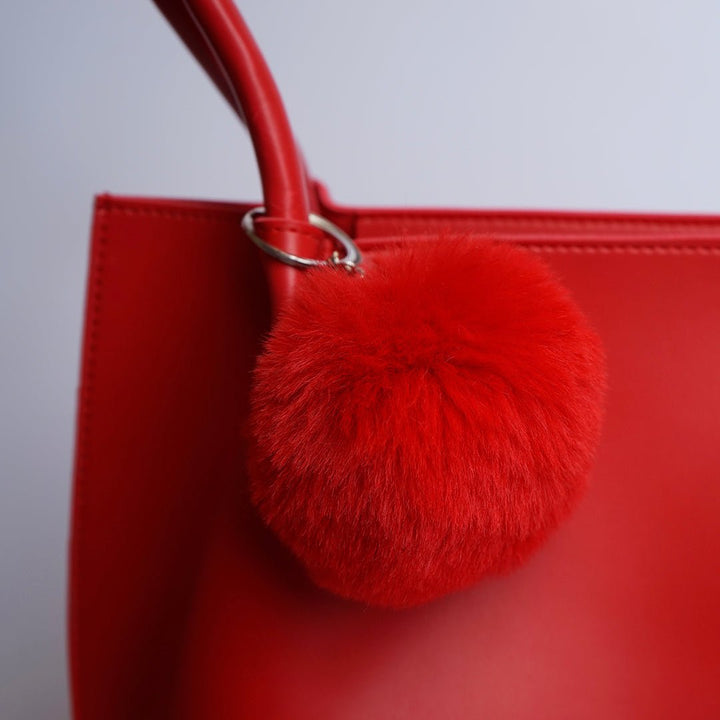 Shein  Tote Bag with Pom Pom Red