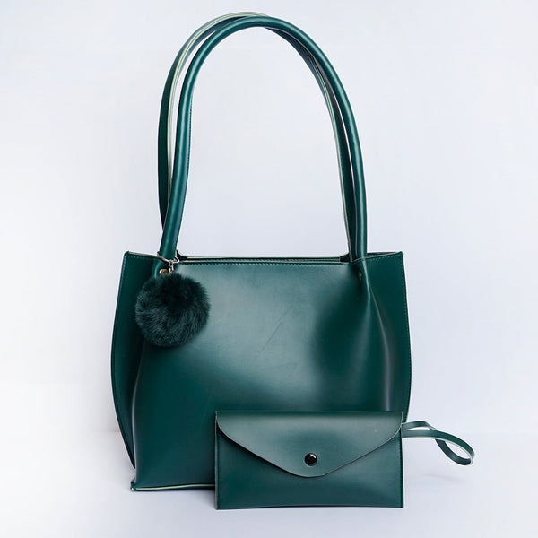 Shein  Tote Bag with Pom Pom Green