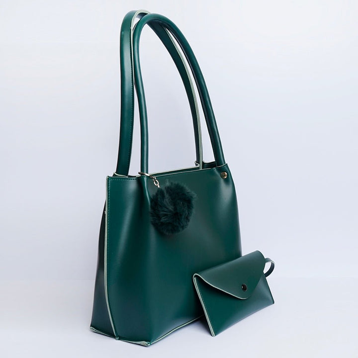 Shein  Tote Bag with Pom Pom Green