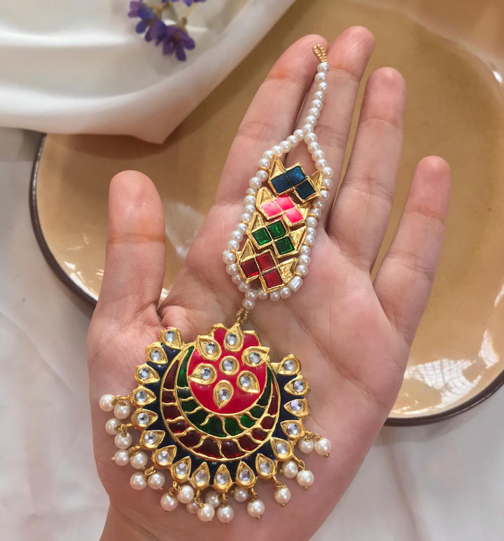 House Of Jewel- Multicolor Sheesha  Kundan  Teeka