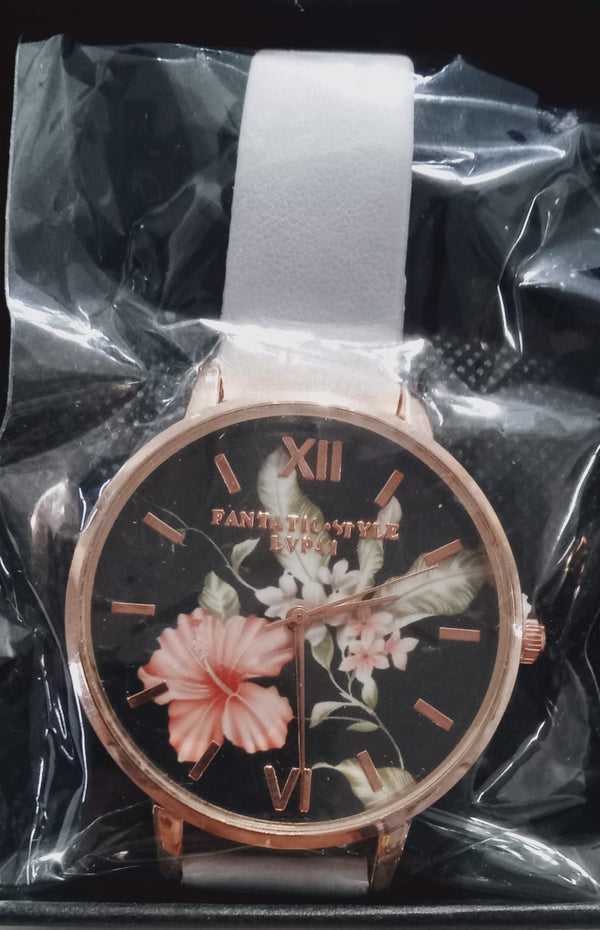 Shein- White Flower dial Watch For Women