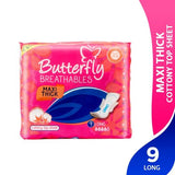 Butterfly Maxi Breathables- Maxi Thick Cottony Long 9pcs