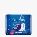 Purchase Butterfly Breathables Maxi Thick Large Pads 9-Pack Online