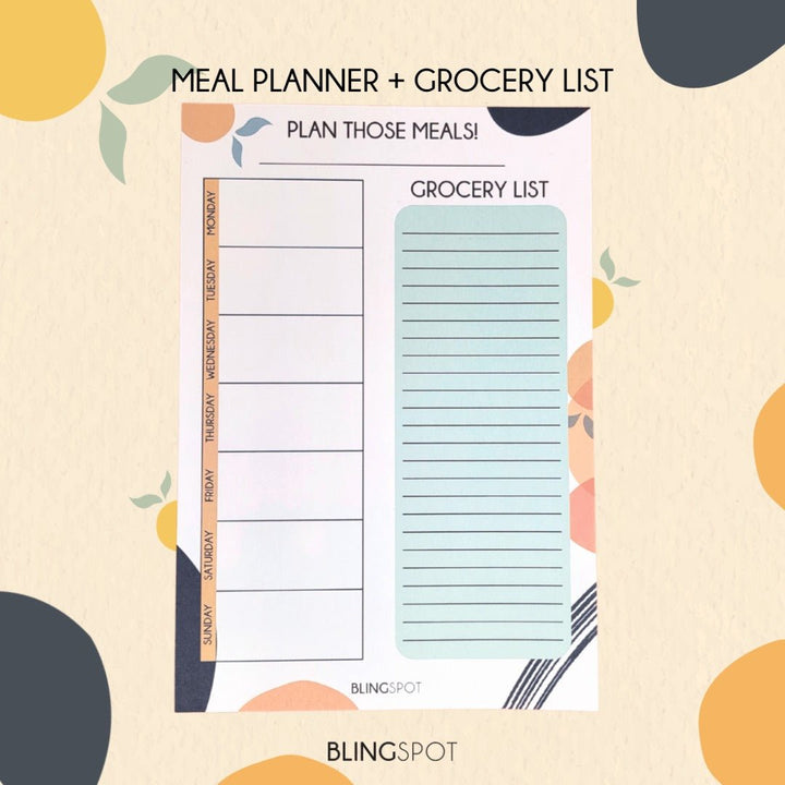 Blingspot -Lemons - Meal Planner & Grocery List Notepad