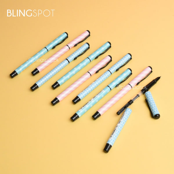 Blingspot - Triangle Polka & Stripe - Fountain Ink Pen