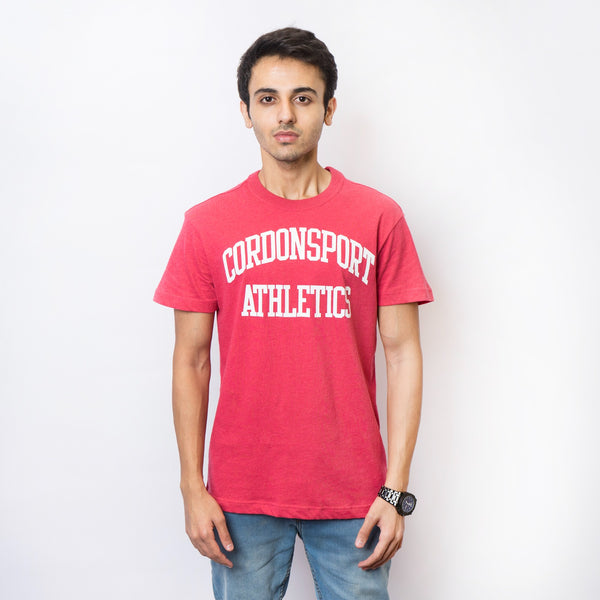 VYBE -Printed T Shirt-Commando Print Athletics Red