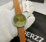 Xenlex Elegant Green Dial Brown Leather Strap Watch For Women