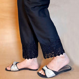 Zardi- Embroided Trouser - Black - Cotton - ZT220