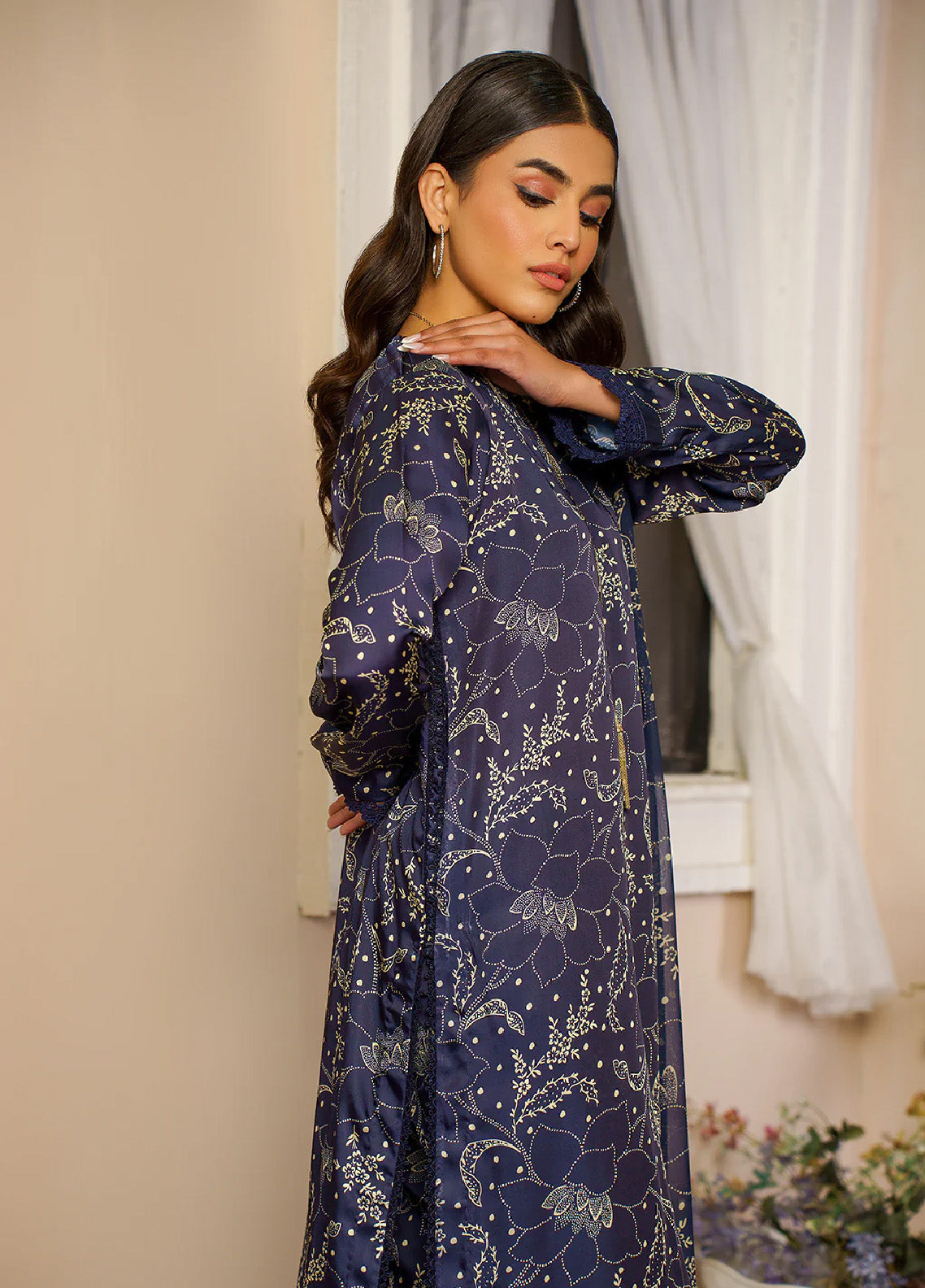 Zarif Embroidered Net Suit Unstitched 3 Piece ZR25UF ZFE-03 Vivian - Formals Collection