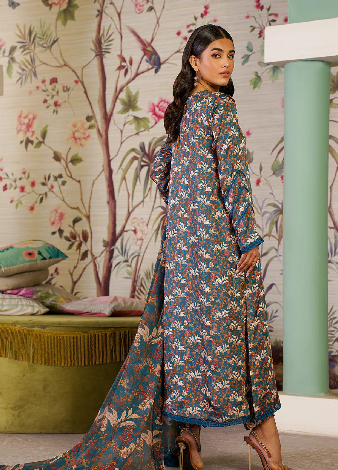 Arif Ashraf Pret Embroidered Cotton Silk 3 Piece Suit Zard