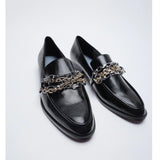 Zara- Flat Loafers With Multi-Chain Detail
