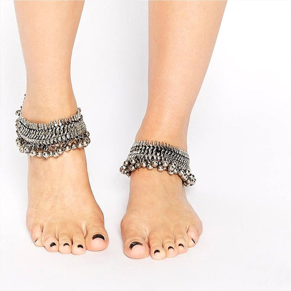 Tassel Afghan Vintage Silver Anklet