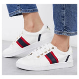Asos- River Island Wide Fit Side Stripe Trainer White