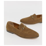 Asos- Loafers In Tan Faux Suede With Snaffle