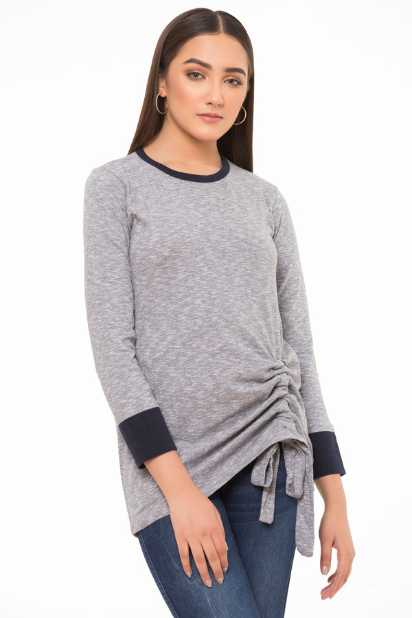 Sapphire Grey Top Cotton Slub