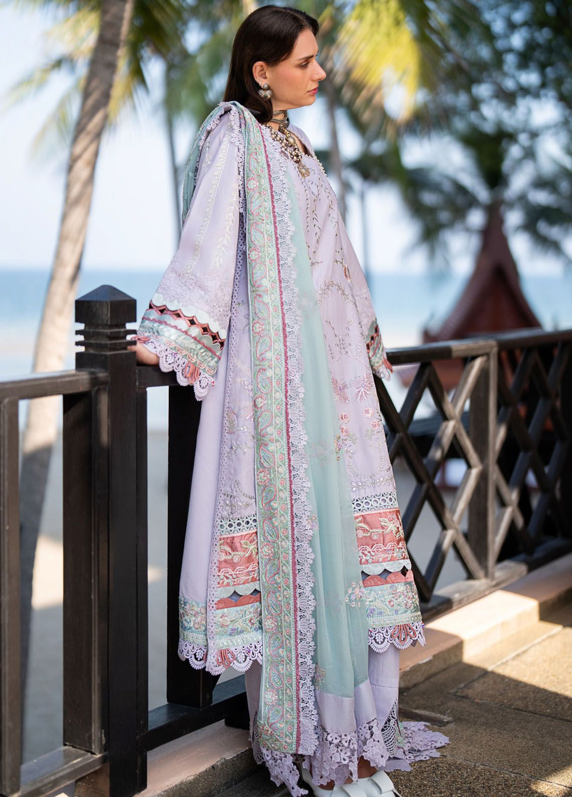 Alif by AJR Couture Embroidered Organza Suits Unstitched 4 Piece AJR22GK AGK-03 Mehrma - Wedding Collection