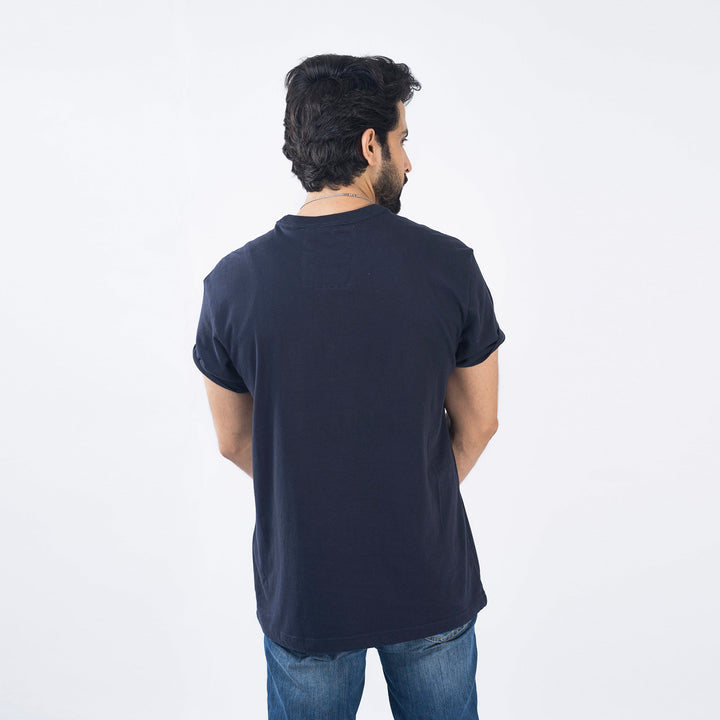 VYBE-Printed T Shirt-Navy