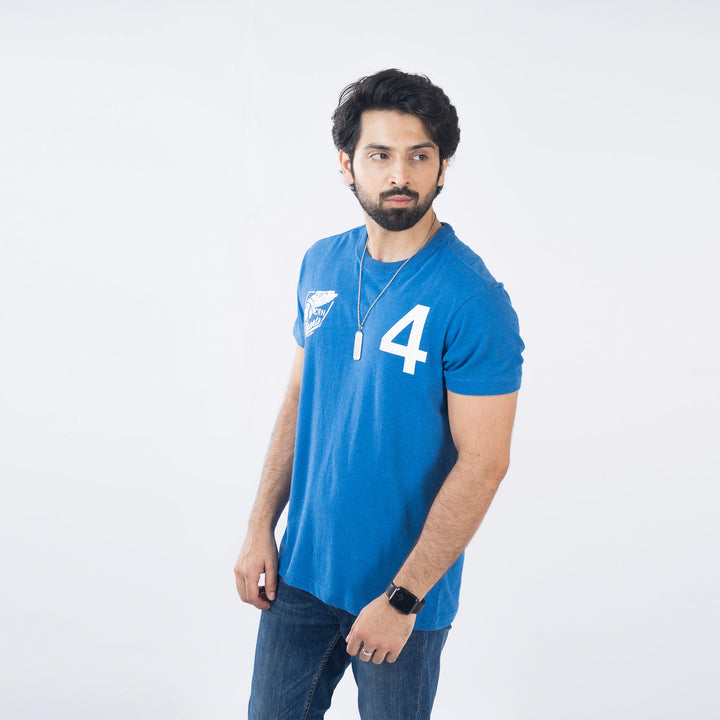 VYBE-Printed T Shirt-Four Logo-Royal Blue