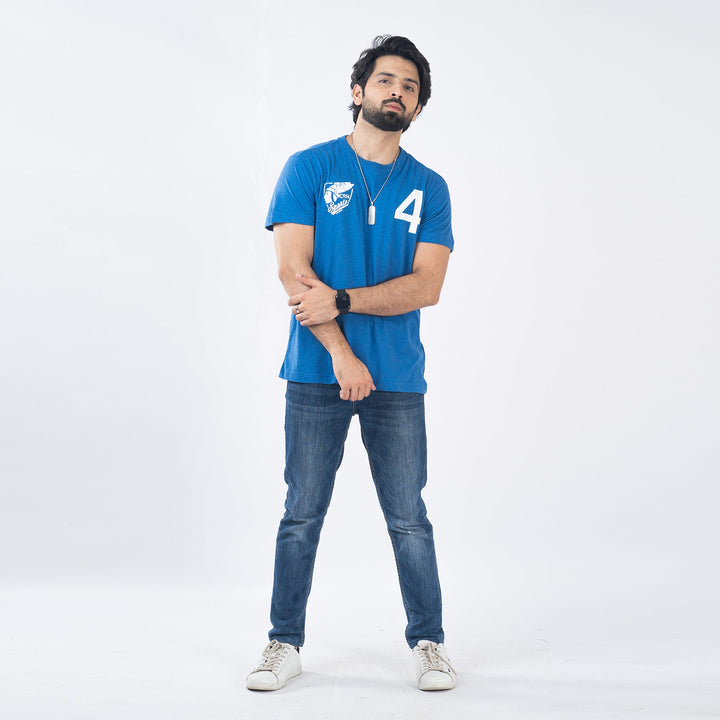 VYBE-Printed T Shirt-Four Logo-Royal Blue