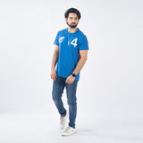 VYBE -Printed T Shirt-Four Logo-Royal Blue
