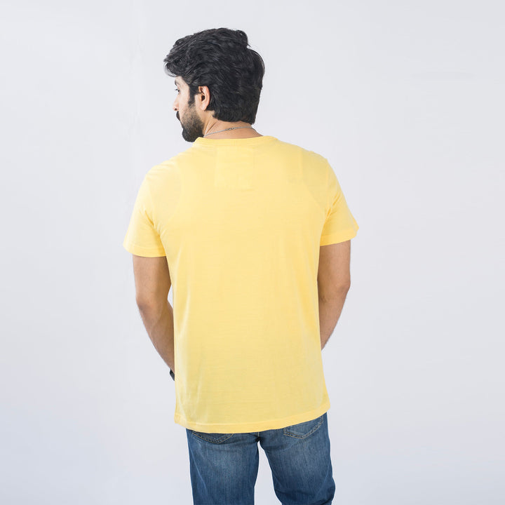 VYBE-Printed T Shirt-Yellow Cordon Shirts 1986