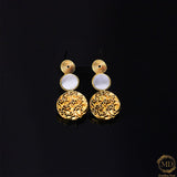 Medallion Dusk- Alluring White Earrings